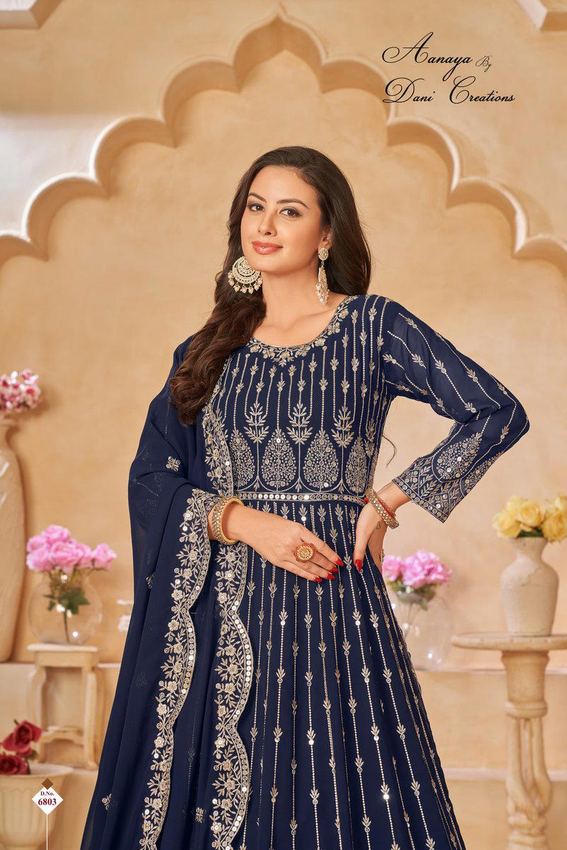 AANAYA VOL 168 BY DANI CREATION DESIGNER GEROGETTE GOWN WHOLESALER IN INDIA 1
