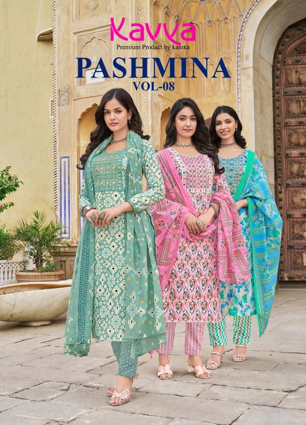 KAVYA PASHMINA VOL 8 BY KAVYA DESIGNER COTTON SALWAR SUIT WHOLESALER IN SURAT
