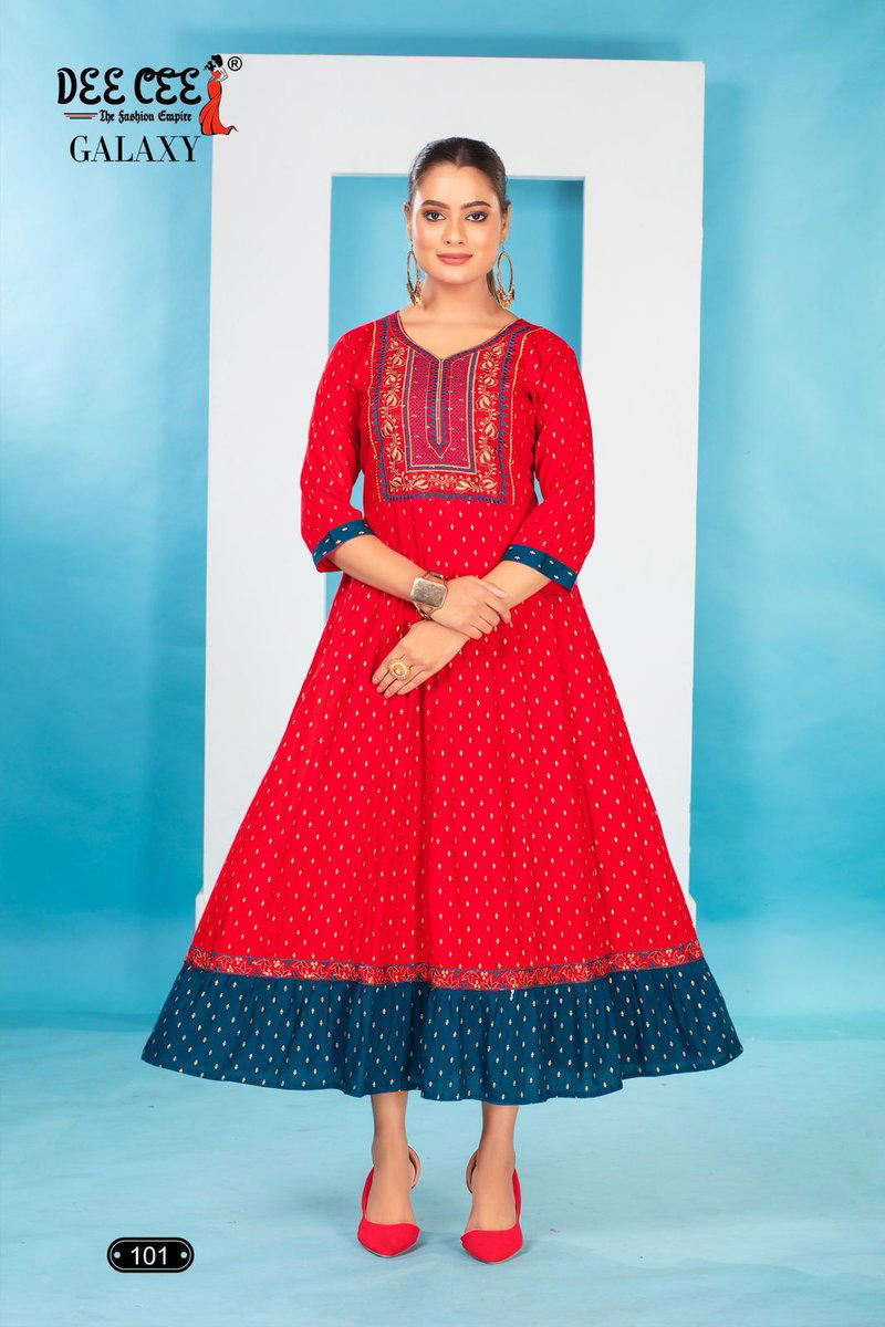 GALAXY BY SAGAR IMPEX DESIGNER EMBROIDERY LONG KURTI WHOLESALER IN INDIA 1