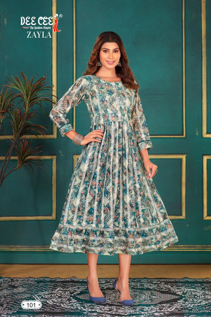 ZAYLA BY SAGAR IMPEX DESIGNER EMBROIDERY LONG KURTI WHOLESALER IN INDIA 1