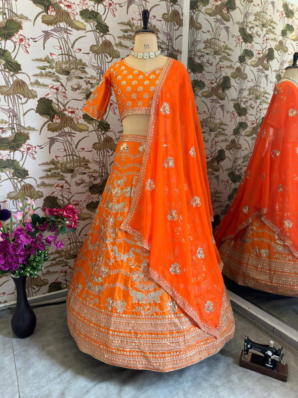 DVD 5026 BY SAGAR IMPEX DESIGNER EMBROIDERY LEHENGA CHOLI WHOLESALER IN SURAT