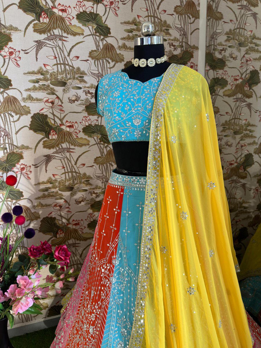 DVD 5010 BY SAGAR IMPEX DESIGNER EMBROIDERY LEHENGA CHOLI WHOLESALER IN SURAT 1
