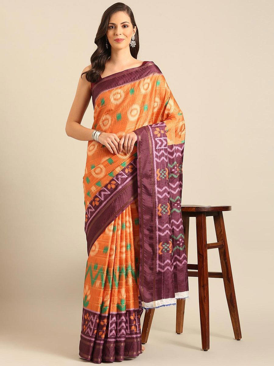 Manipuri Patola Handloom BY BUNAWAT DESIGNER COTTON SAREE WHOLESALER IN INDIA 1
