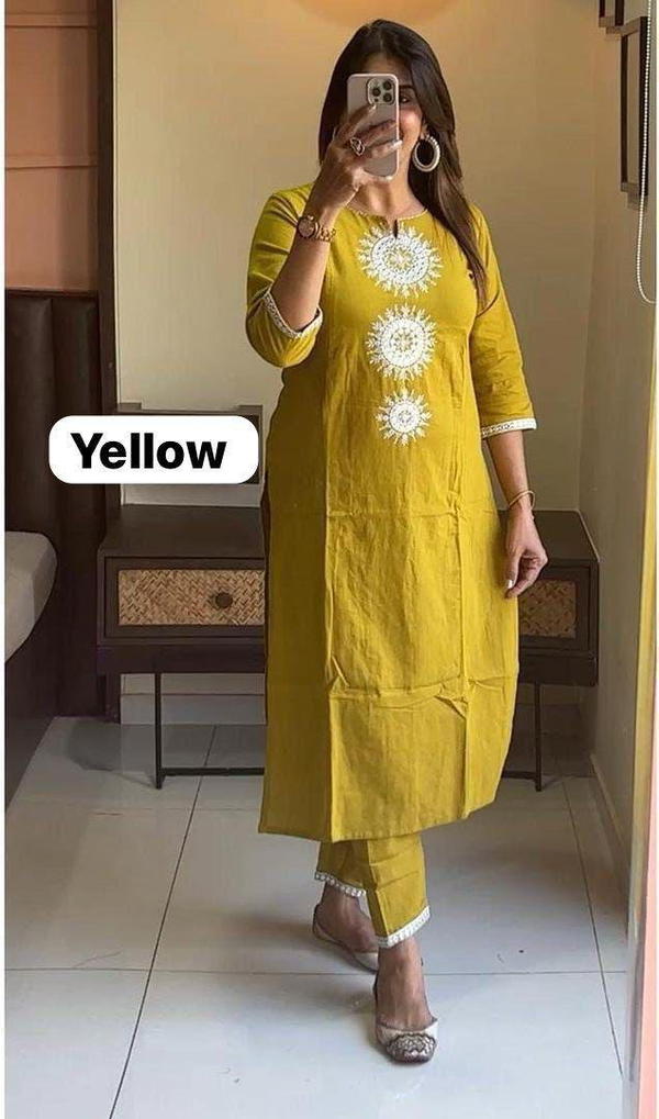 PERROTE BY MAHEK KURTIS DESIGNER EMBROIDERY TOP & PENT WHOLESALER IN SURAT