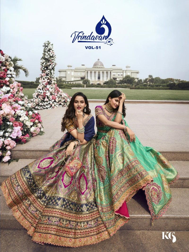 VRINDAVAN VOL 51 BY GIRNAR DESIGNER SILK LEHENGA CHOLI WHOLESALER IN INDIA 1
