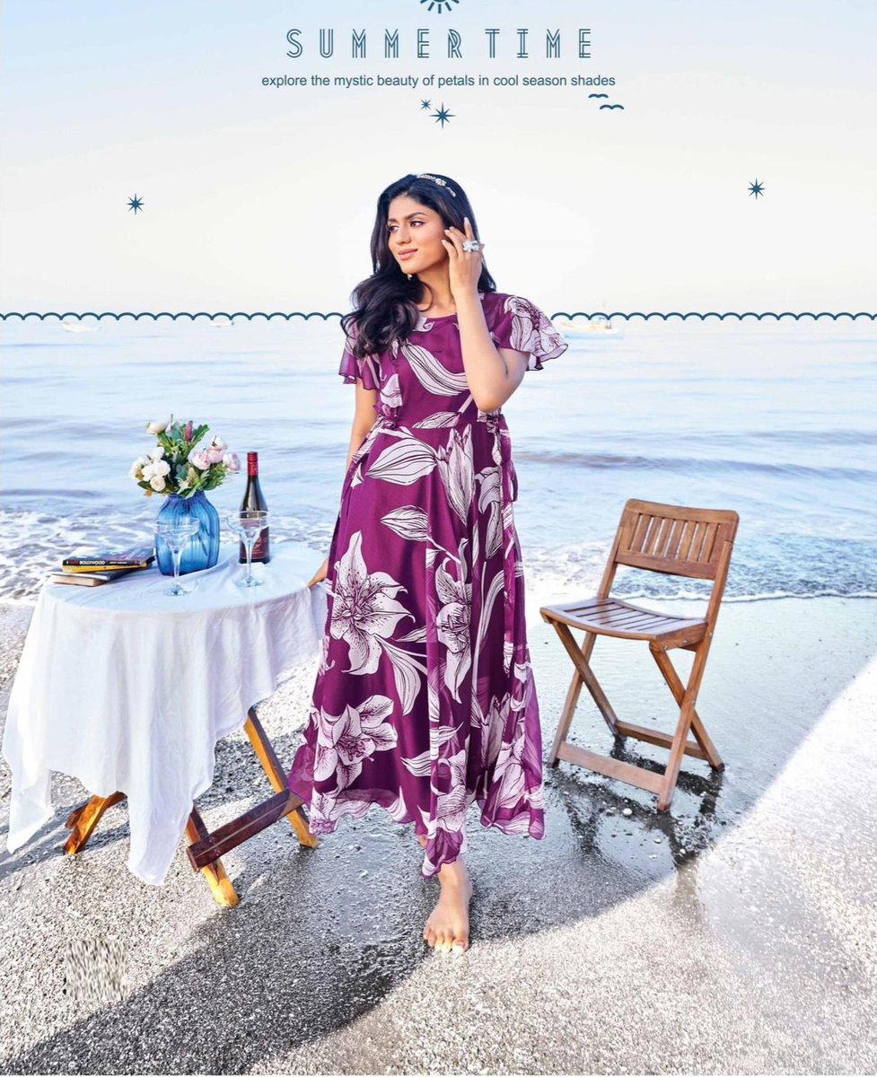 TROPICAL BY BLUEHILLS DESIGNER GEORGETTE GOWN WHOLESALER IN INDIA 1