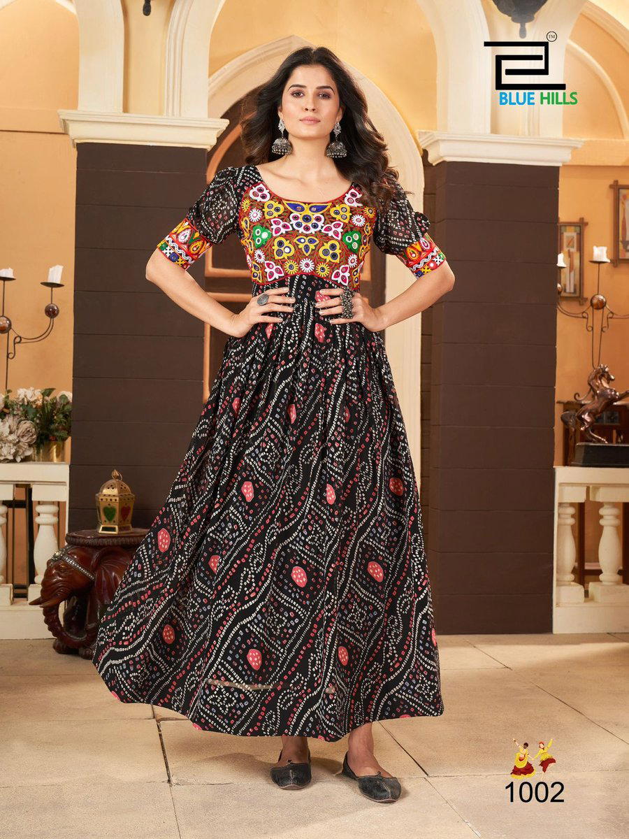 LEHARIYO BY BLUEHILLS DESIGNER GEPRGETTE GOWN WHOLESALER IN SURAT 1