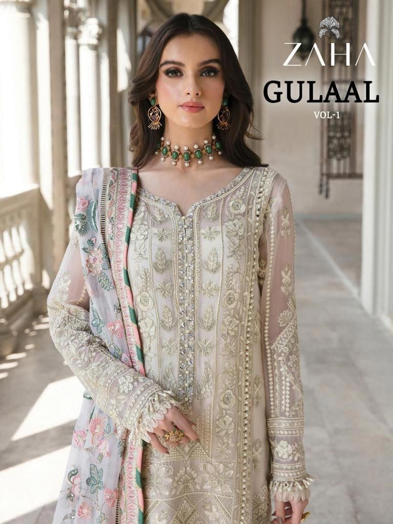 GULAAL VOL 1 BY ZAHA DESIGNER PAKISTANI GEORGETTE SALWAR SUIT WHOLESALER IN INDIA 1