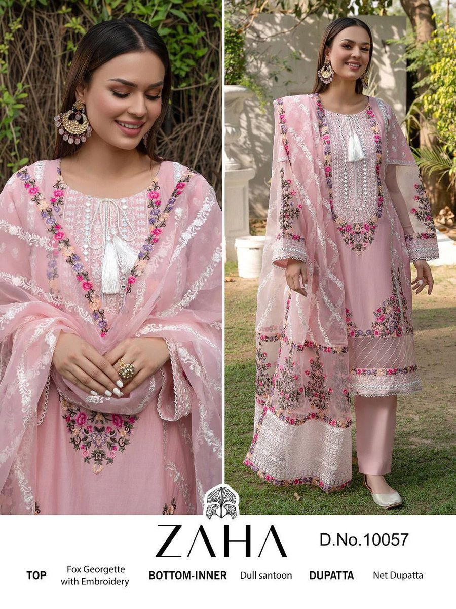 ZAHA 10057 BY ZAHA DESIGNER GEORGETTE SALWAR SUIT WHOLESALER IN INDIA 1