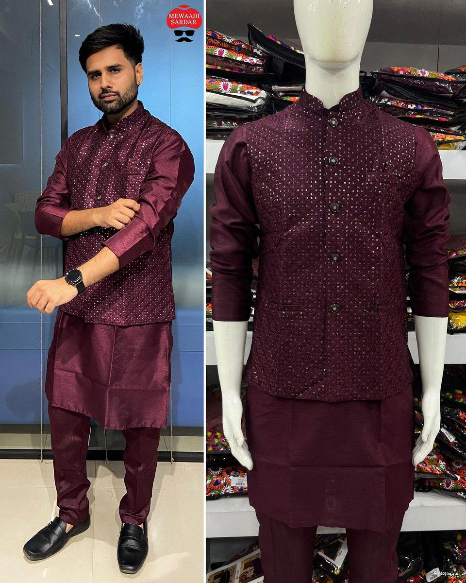 MANYAVAR 5 BY BLUEHILLS DESIGNER KURTA PYJAMA AND KOTI WHOLESALER IN INDIA 1