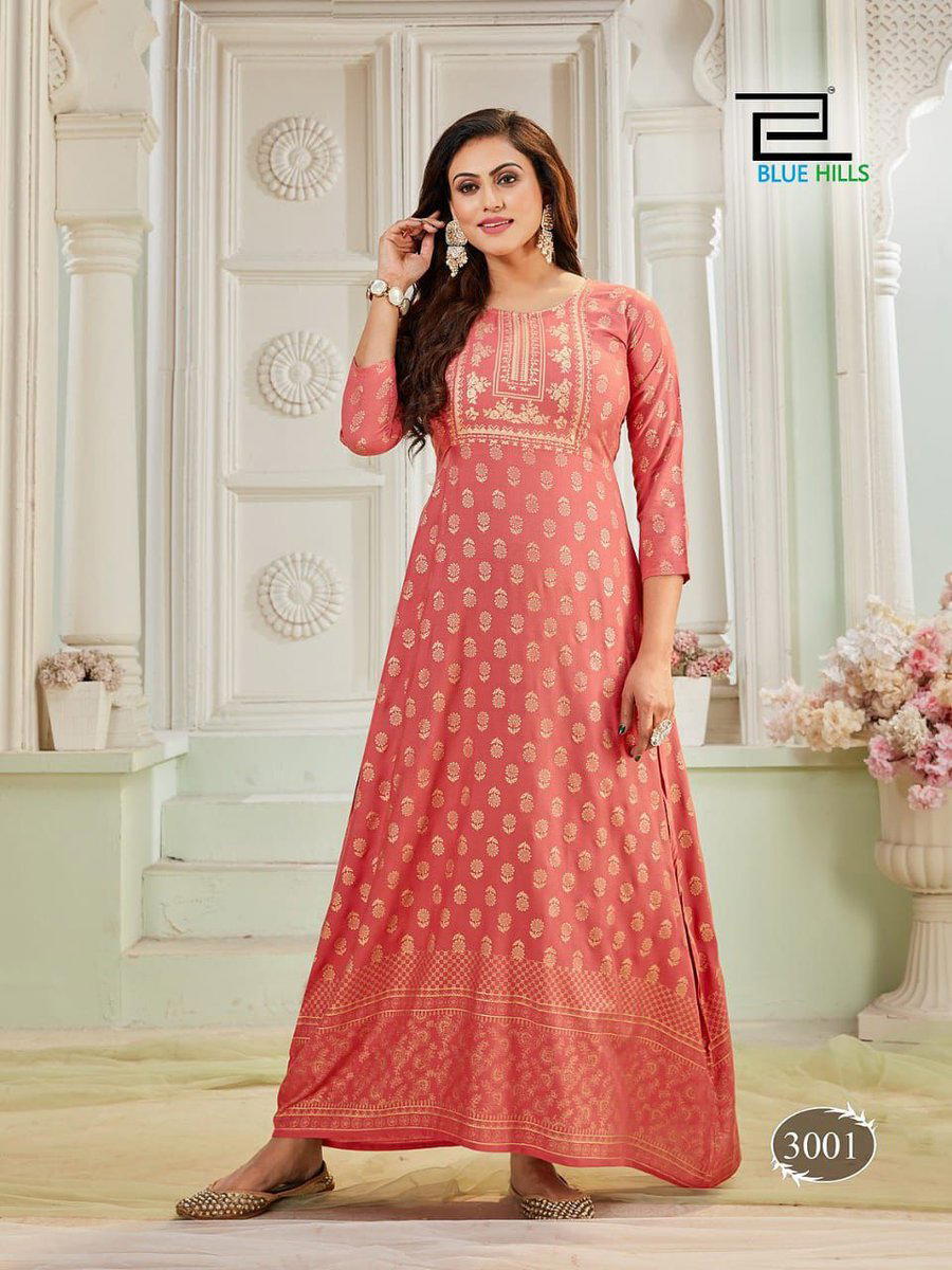 BELA BY BLUEHILLS DESIGNER PRIENTED GOWN WHOLESALER IN SURAT 1