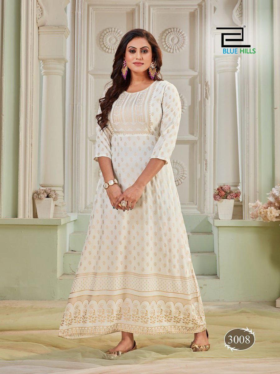 BELA BY BLUEHILLS DESIGNER PRINTED GOWN WHOLESALER IN INDIA 1