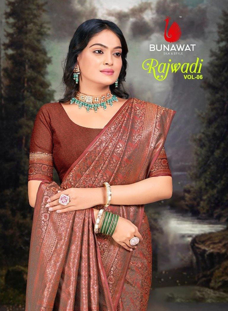 RAJWADI VOL 6 BY BUNAWAT DESIGNER SILK SAREE WHOLESALER IN INDIA 1