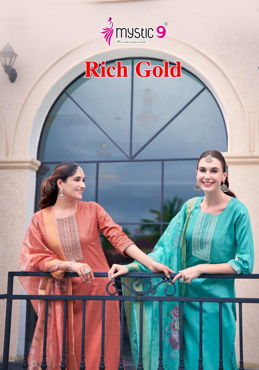 RICH GOLD VOL 2 BY MYSTIC 9 DESIGNER COTTON SALWAR SUIT WHOLESALER IN INDIA 1