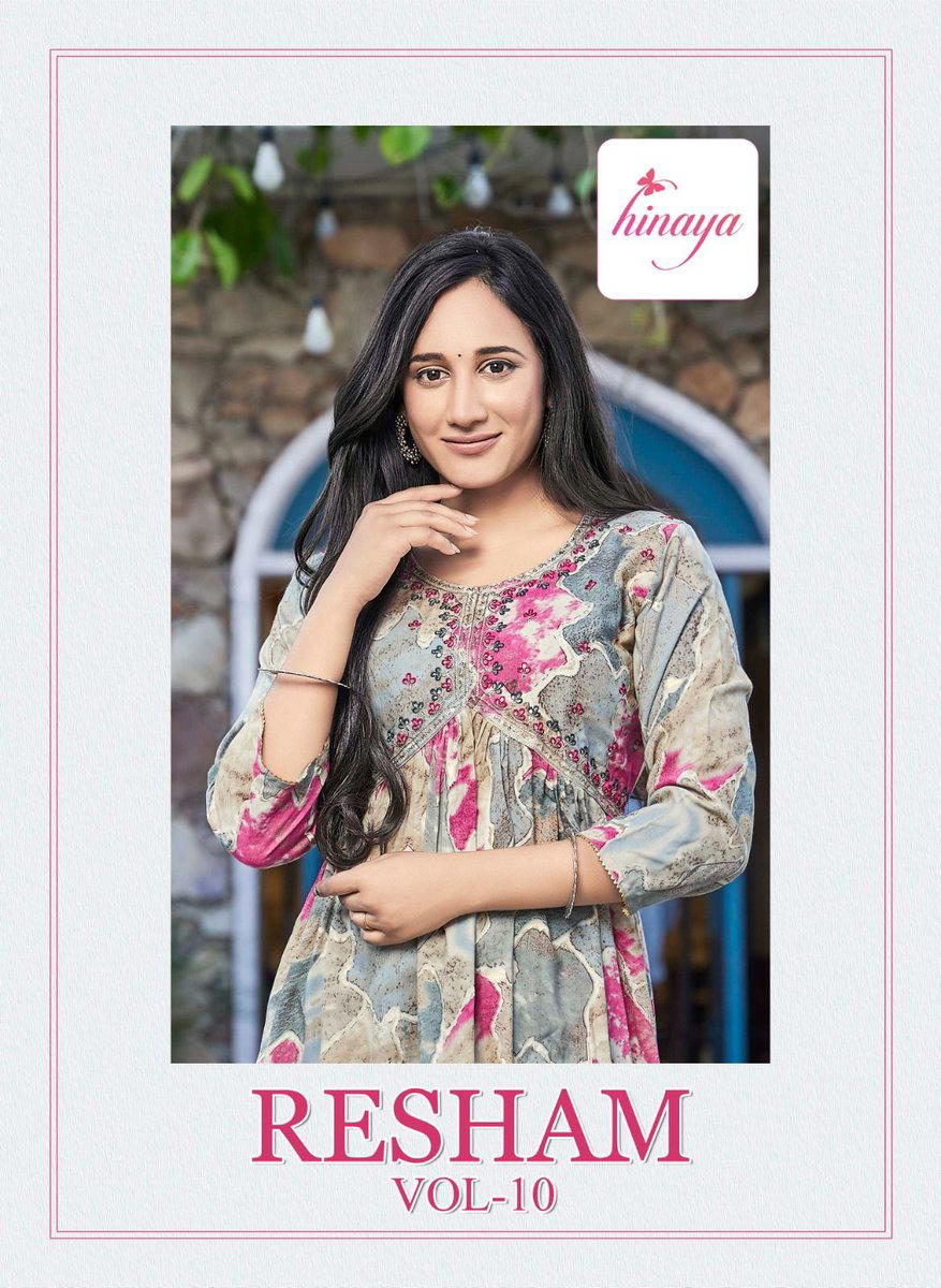 RESHAM VOL 10 BY HINAYA DESIGNER KURTI WHOLESALER IN INDIA 1
