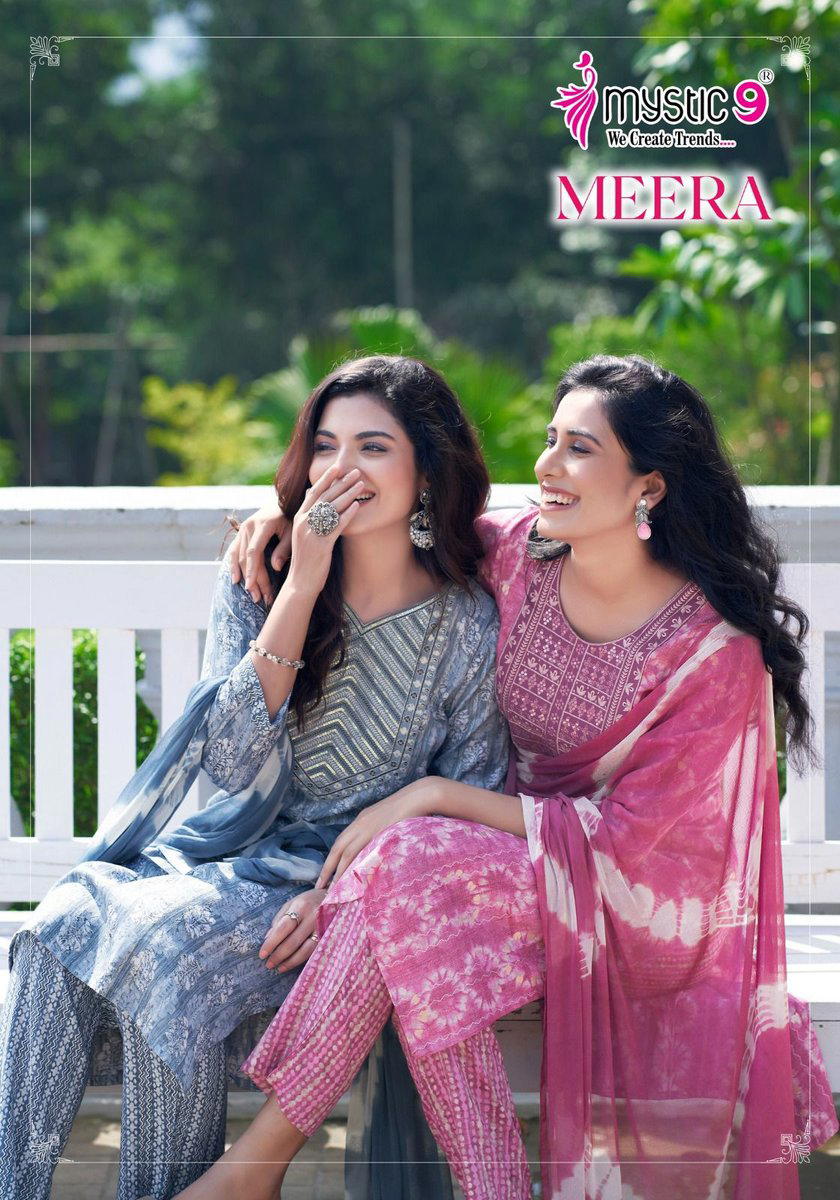 MEERA VOL 1 BY MYSTIC 9 DESIGNER EMBROIDERY SALWAR SUIT WHOLESALER IN INDIA 1
