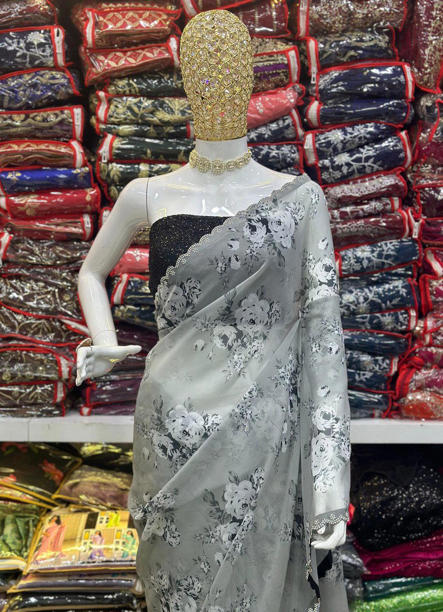 DN LF 7 BY SAGAR IMPEX DESIGNER GEORGEET SAREE WHOLESALER IN INDIA 1