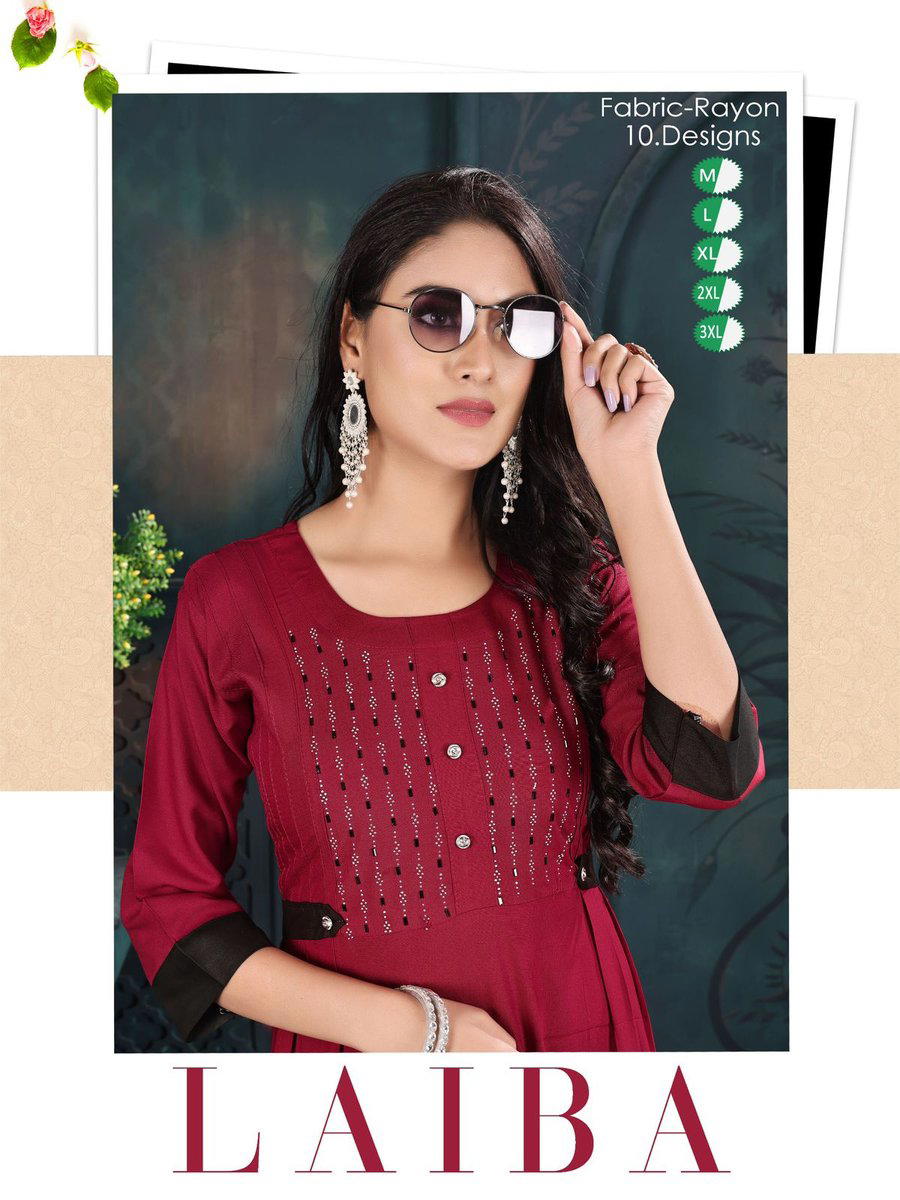 LAIBA BY FASHION TALK DESIGNER KURTI WHOLESALER IN INDIA 1