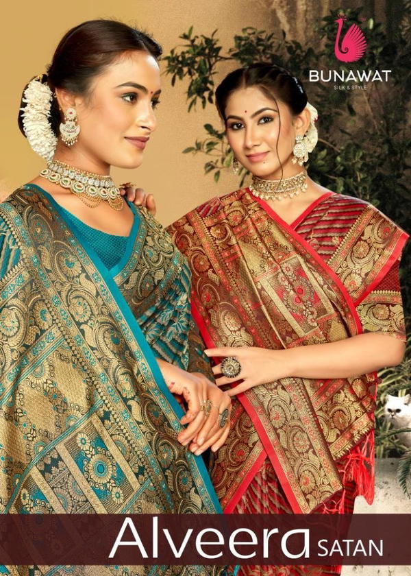ALVEER SATAN BY BUNAWAT DESIGNER SILK SAREE WHOLESALER IN INDIA