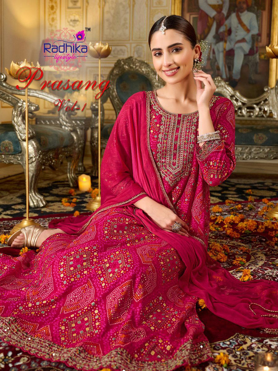 PRASANG VOL 1 BY RADHIKA LIFESTYLE DESIGNER ANARKALI SALWAR SUIT WHOLESALER IN INDIA 1