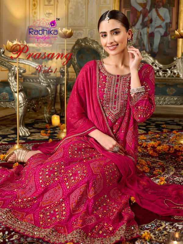PRASANG VOL 1 BY RADHIKA LIFESTYLE DESIGNER ANARKALI SALWAR SUIT WHOLESALER IN INDIA