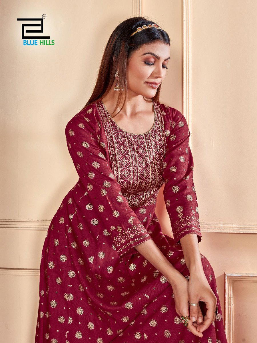 SHIMMER BY BLUEHILLS DESIGNER PRINTED GOWN WHOLESALER IN SURAT 1