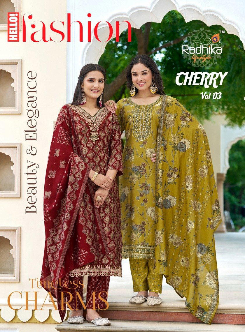 CHERRY VOL 3 BY RADHIKA LIFESTYLE DESIGNER SALWAR SUIT WHOLESALER IN INDIA 1