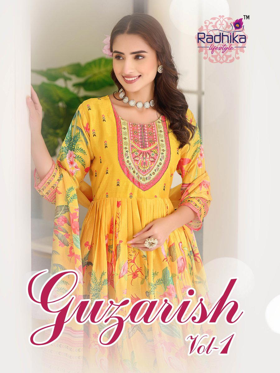 GUZARISH VOL 1 BY RADHIKA LIFESTYLE DESIGNER GOWN SALWAR SUIT WHOLESALER IN INDIA 1