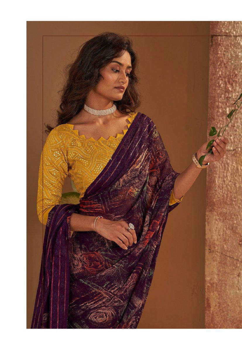 ELVA BY STAVAN DESIGNER GEORGETTE SAREE WHOLESALER IN INDIA 1