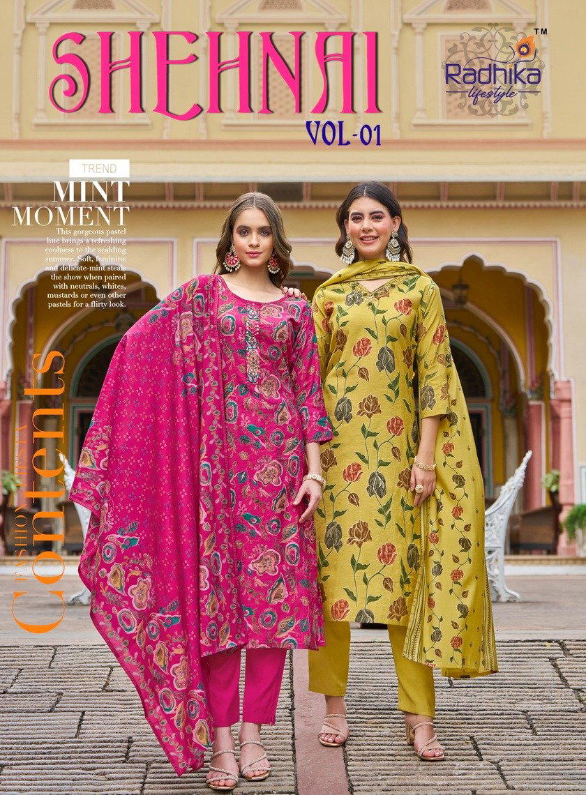 SHEHNAI VOL 1 BY RADHIKA LIFESTYLE DESIGNER SALWAR SUIT WHOLESALER IN INDIA 1