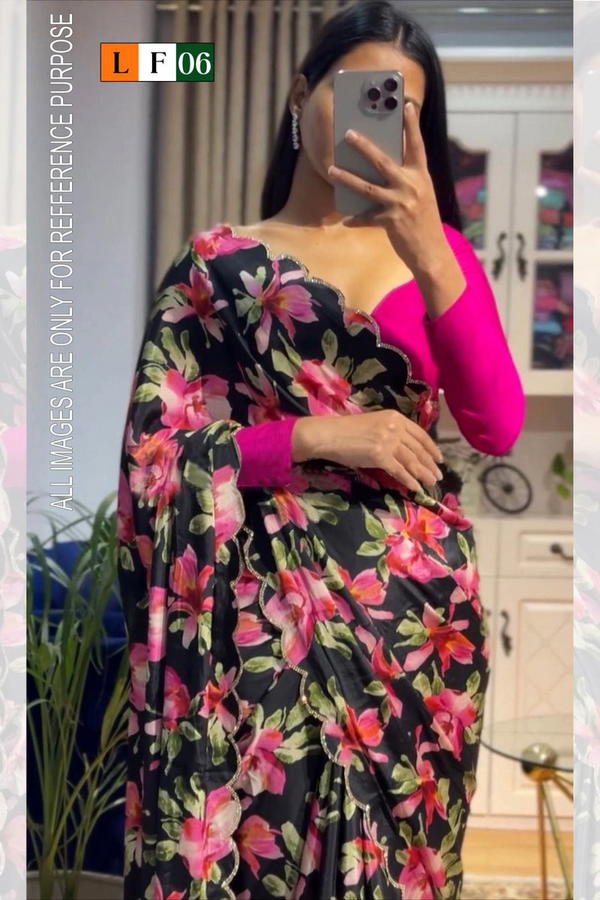 DN LF 6 BY SAGAR IMPEX DESIGNER GEORGEET SAREE WHOLESALER IN SURAT