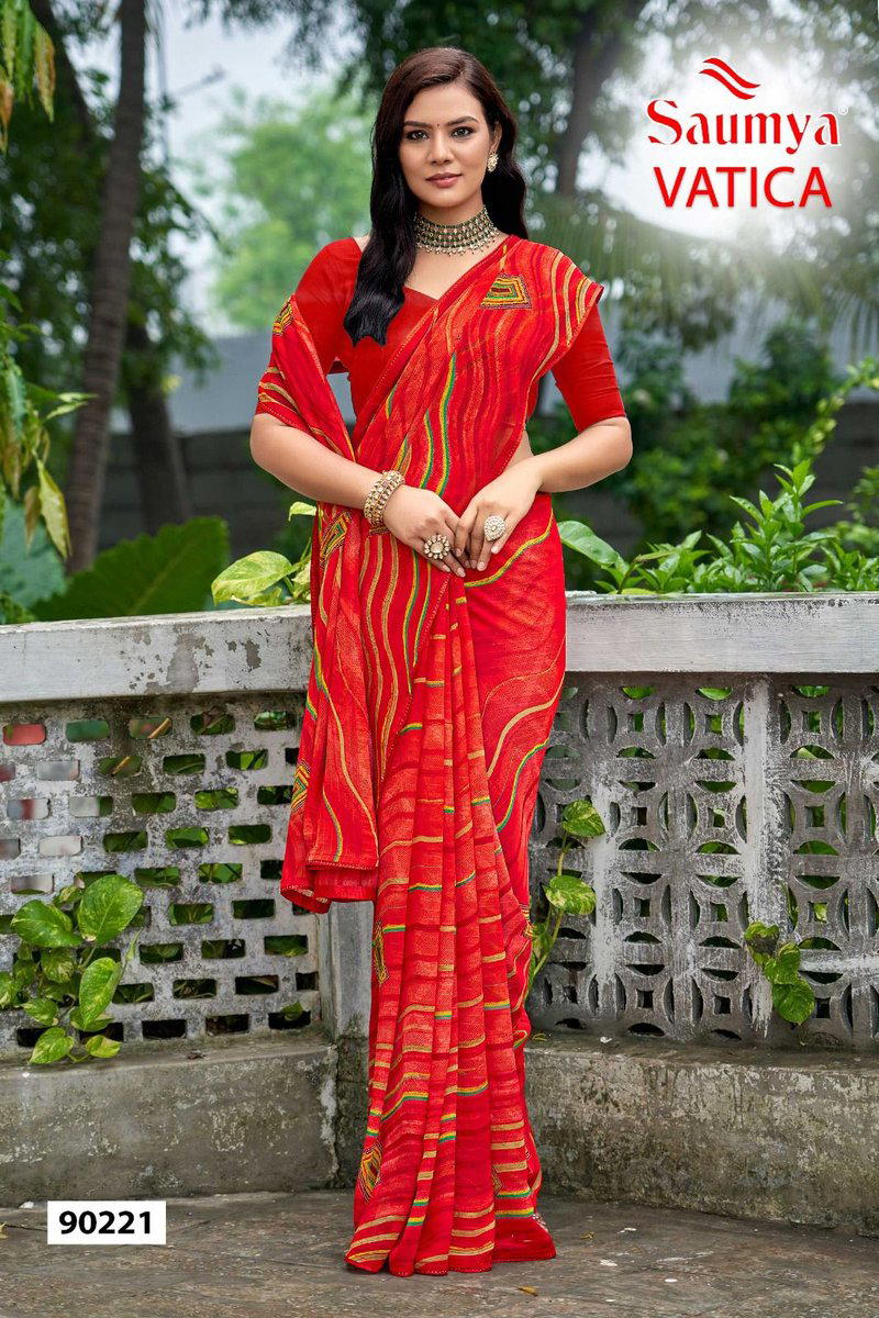 VATICA BY SAUMYA DESIGNER GEORGETTE SAREE WHOLESALER IN INDIA 1