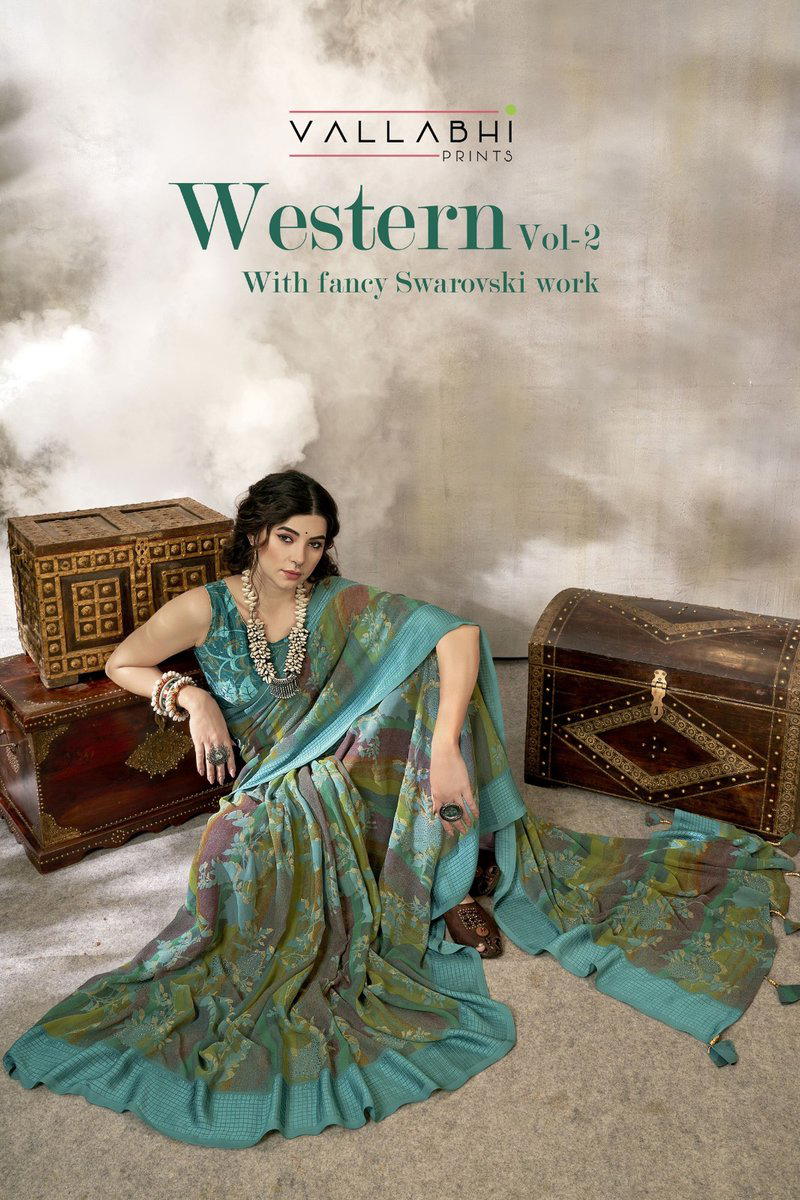 WESTREN VOL 2 BY VALLABHI PRINTS DESIGNER GEORGETTE SAREE WHOLESALER IN GUJARAT 1