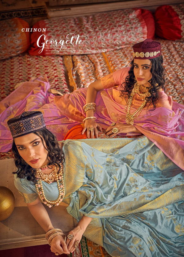 Annie Silk BY RAJPATH DESIGNER GEORGETTE SAREE WHOLESALER IN INDIA