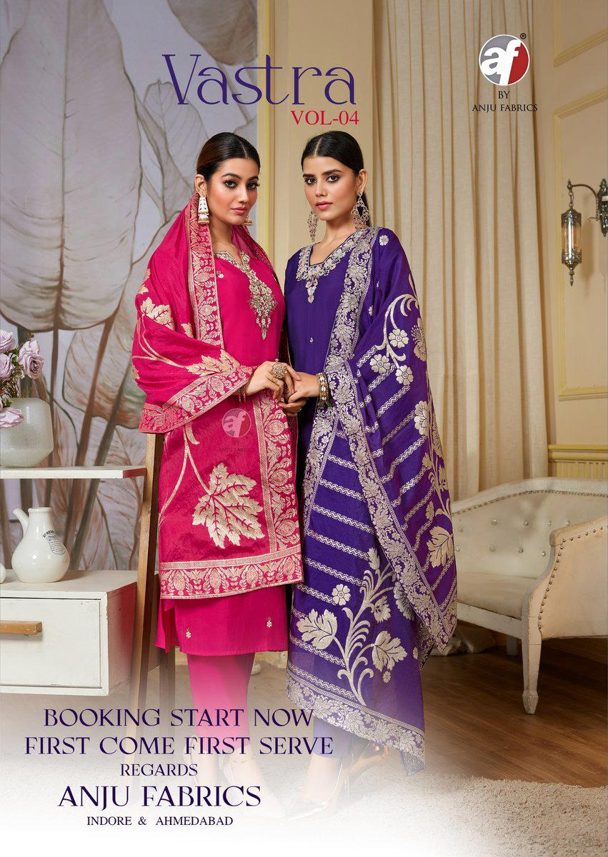 VASTRA VOL 4 BY ANJU FABRIC DESIGNER SILK SALWAR SUIT WHOLESALER IN INDIA 1