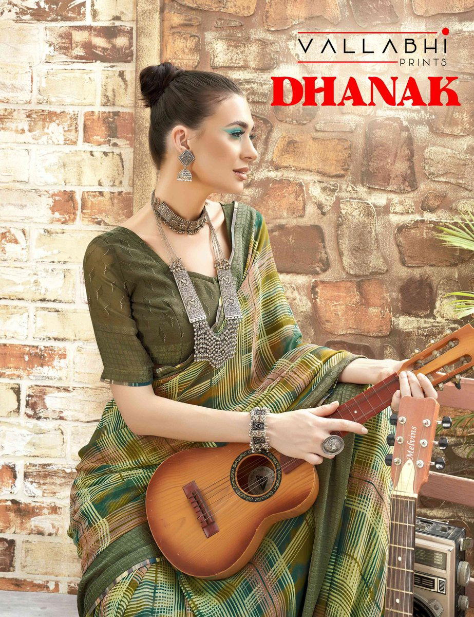 DHANAK BY VALLABHI PRINTS DESIGNER GEORGETTE SAREE WHOLESALER IN INDIA 1