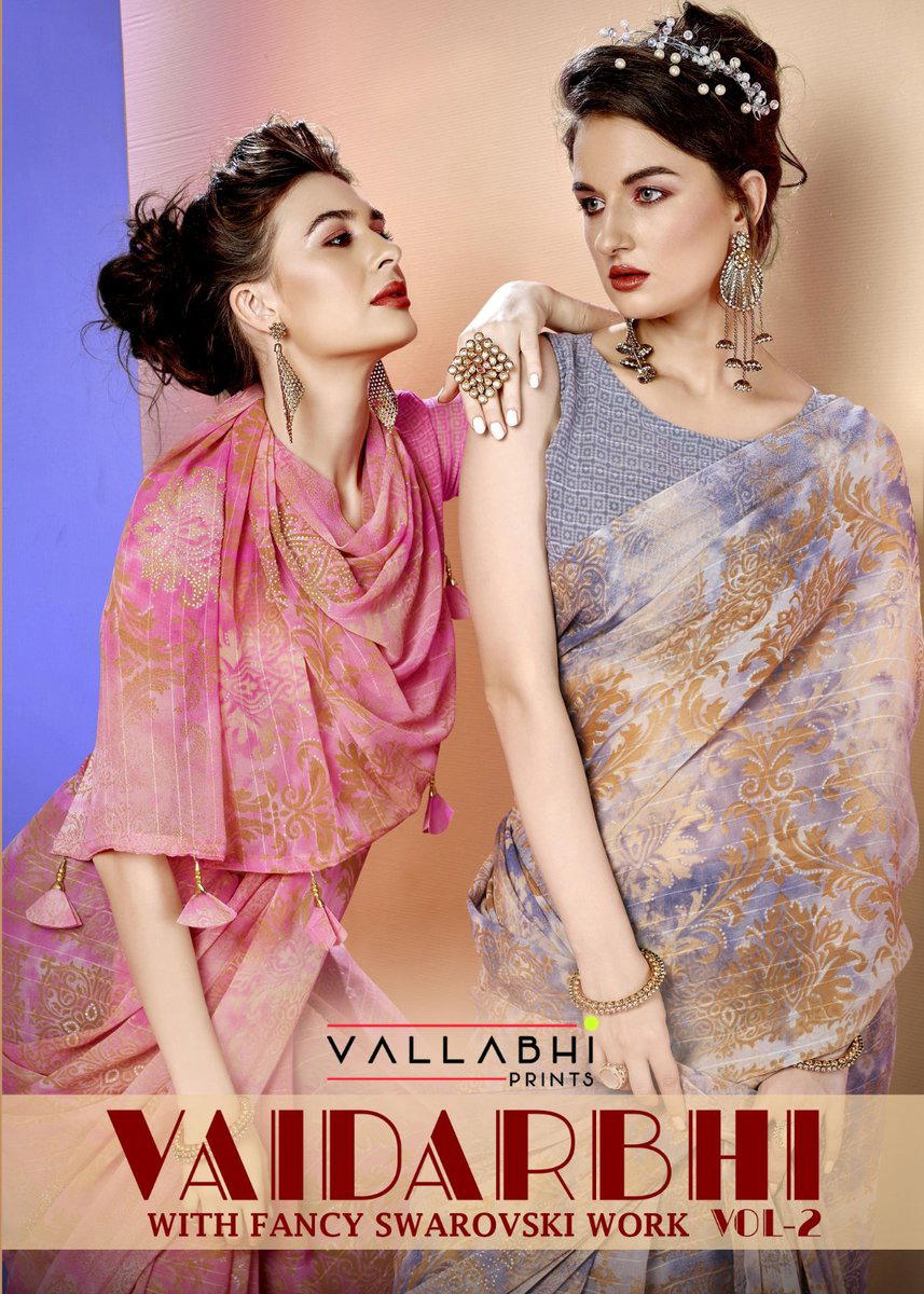 VAIDARBHI VOL 2 BY VALLABHI PRINTS DESIGNER GEORGETTE SAREE WHOLESALER IN INDIA 1