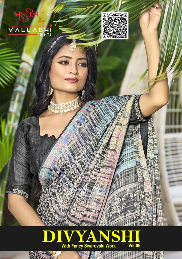 DIVYANSHI VOL 6 BY VALLABHI PRINTS DESIGNER GEORGETTE SAREE WHOLESALER IN INDIA
