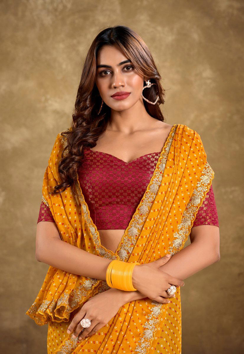 CHUNRI 2 BY STAVAN DESIGNER CHIFON SAREE WHOLESALER IN SURAT 1