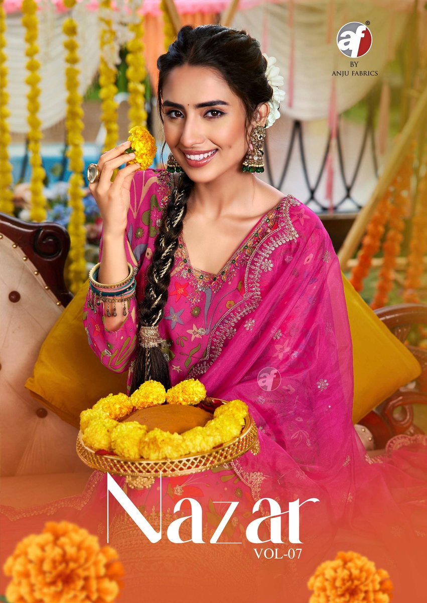 NAZAR VOL 7 BY ANJU FABRIC DESIGNER SALWAR SUIT WHOLESALER IN INDIA 1