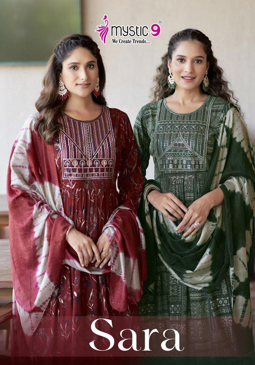 SARA VOL 12 BY MYSTIC 9 DESIGNER ANARKALI SALWAR SUIT WHOLESALER IN INDIA 1