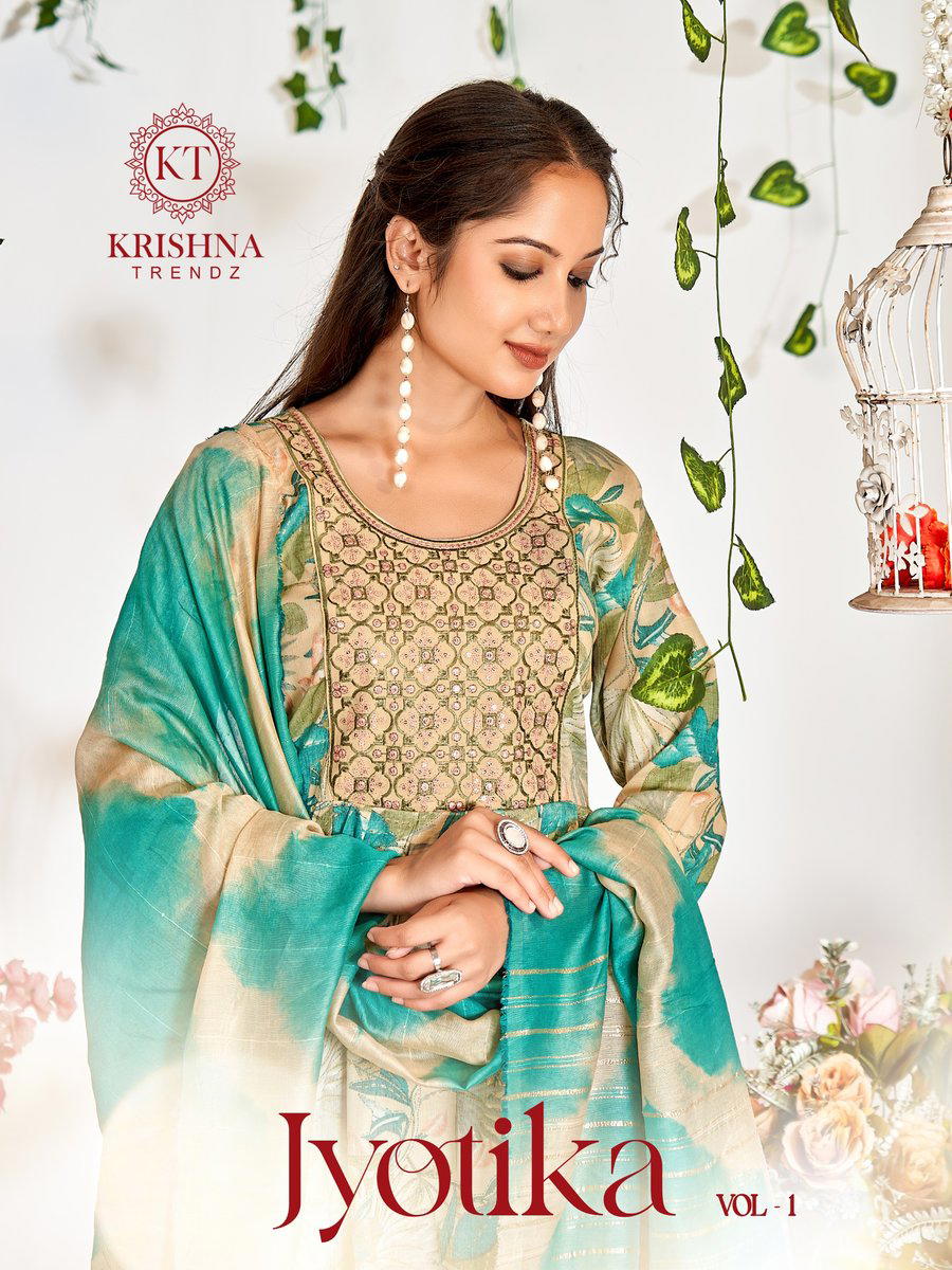 JYOTIKA VOL 1 BY KRISHNA TRENDZ DESIGNER ANARKALI SALWAR SUIT WHOLESALER IN INDIA 1