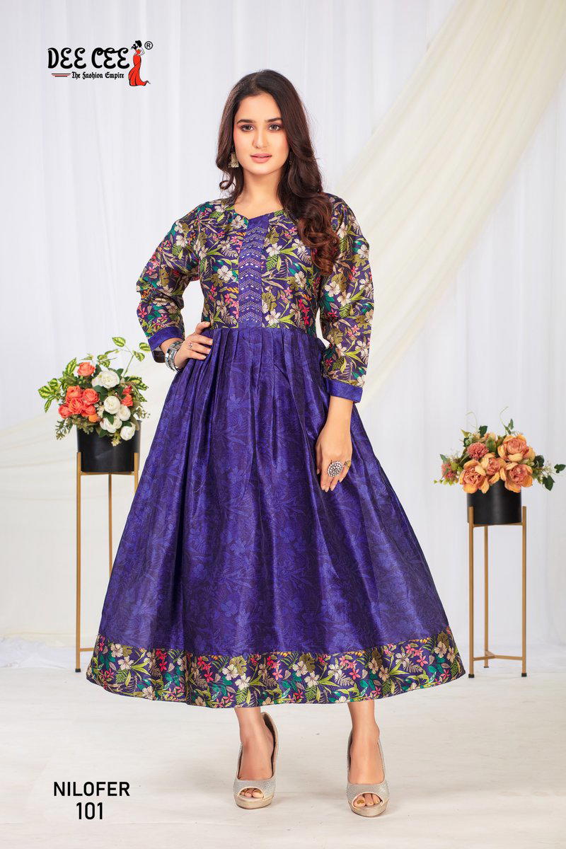 NILOFER BY DEECEE DESIGNER SILK GOWN WHOLESALER IN INDIA 1
