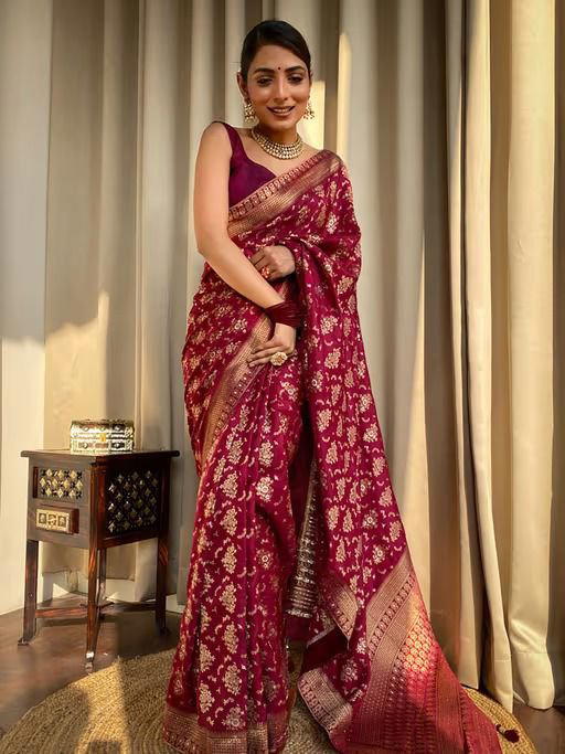 CM 806 BY SAGAR IMPEX DESIGNER LICHI SILK SAREE WHOLESALER IN INDIA 1