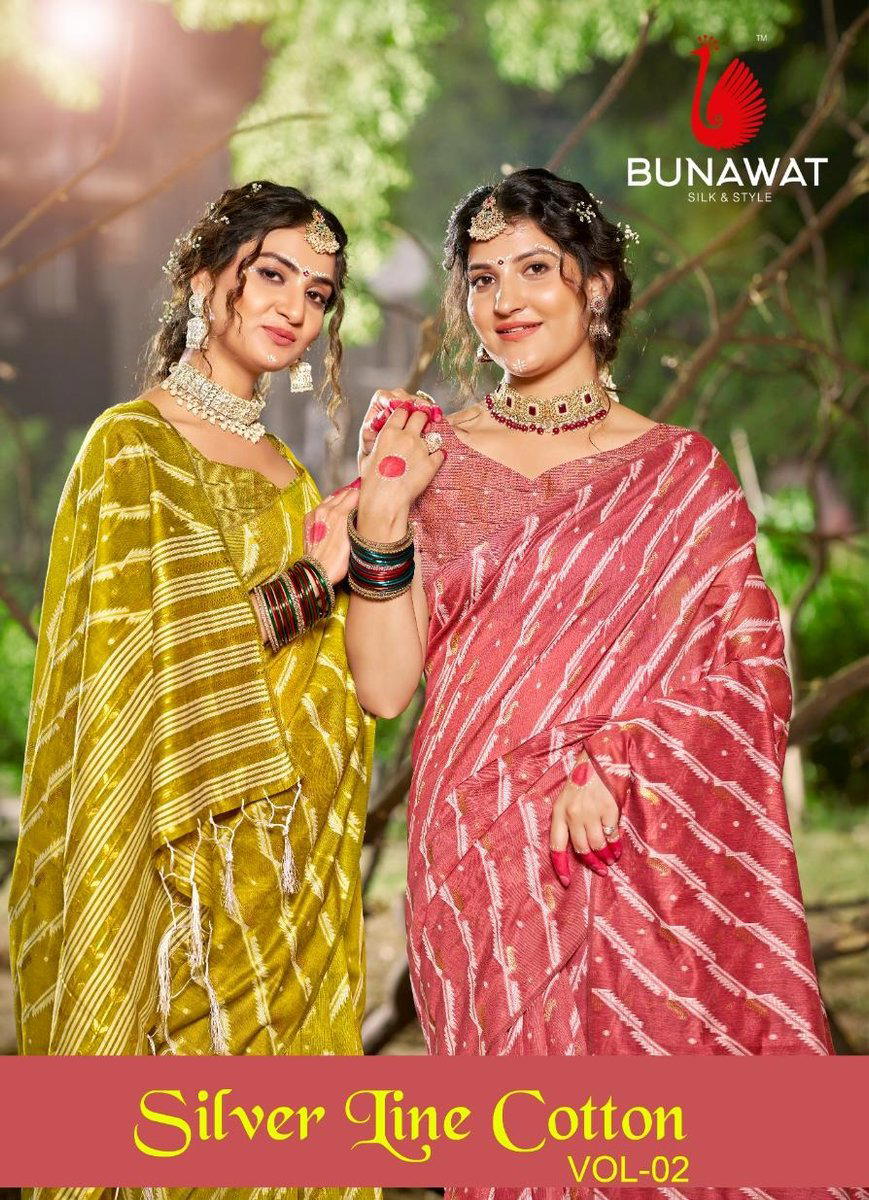 SILVER LINEN COTTON VOL 2 BY BUNAWAT DESIGNER COTTON SAREE WHOLESALER IN INDIA 1