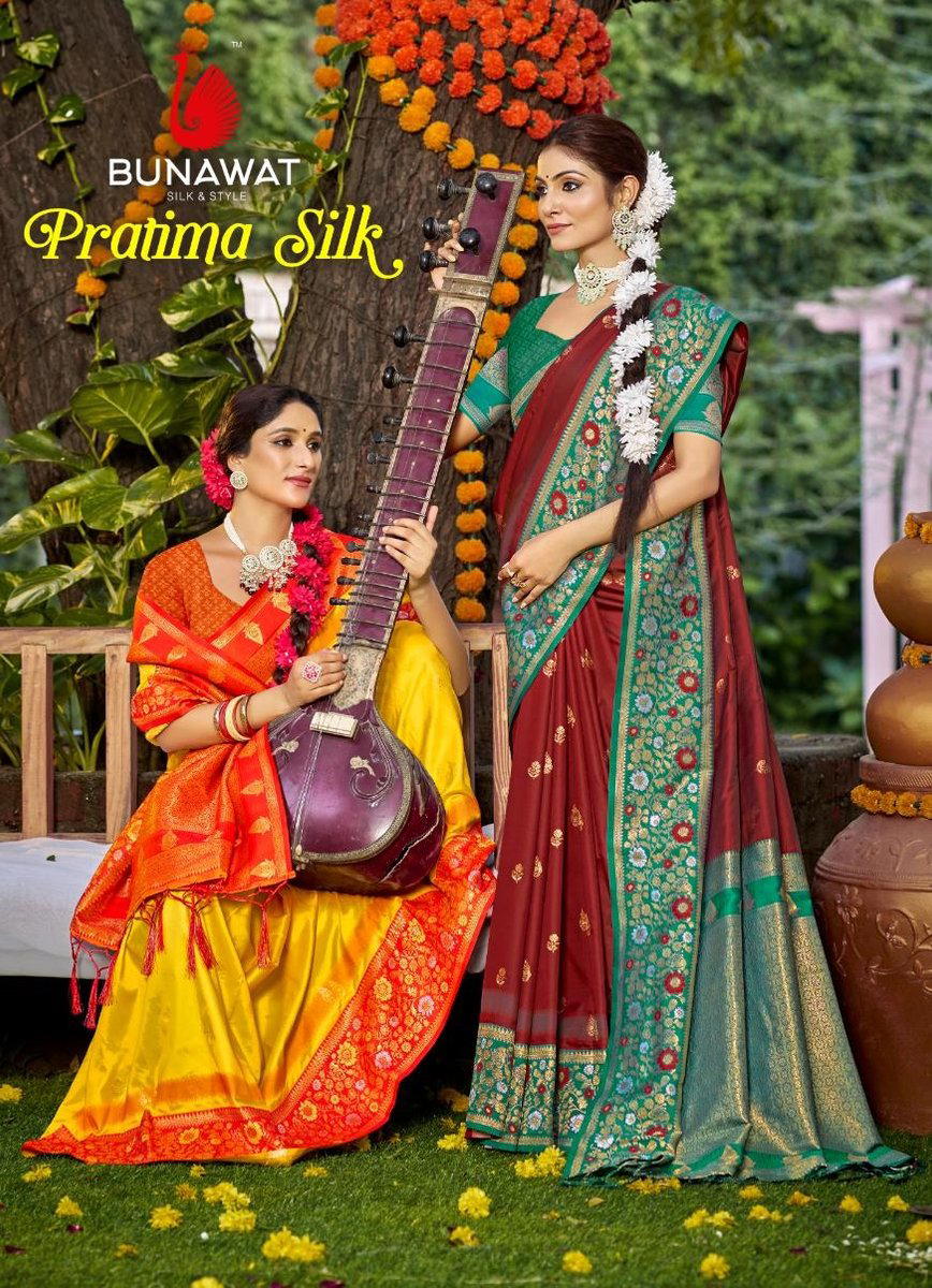 PRATIMA SILK BY BUNAWAT DESIGNER SILK SAREE WHOLESALER IN SURAT 1