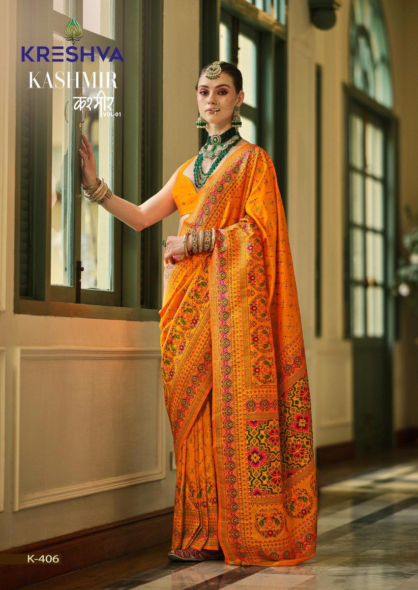 KASHMIR VOL 1 BY KRESHVA DESIGNER BANARASI SILK SAREE WHOLESALER IN INDIA 1