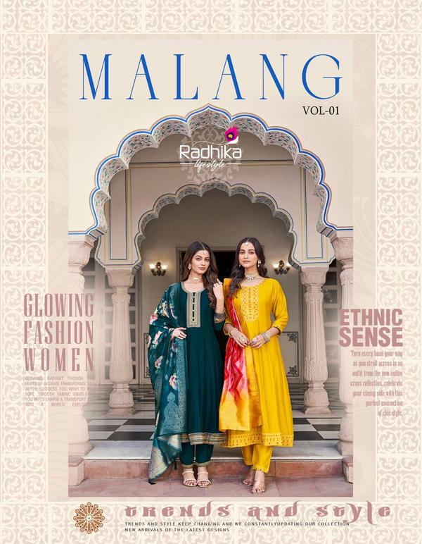 MALANG VOL 1 BY RADHIKA LIFESTYLE DESIGNER SILK SALWAR SUIT WHOLESALER IN INDIA
