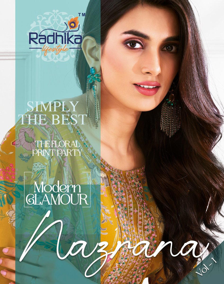 NAZRANA VOL 1 BY RADHIKA LIFESTYLE DESIGNER EMBROIDERY SALWAR SUIT WHOLESALER IN INDIA 1