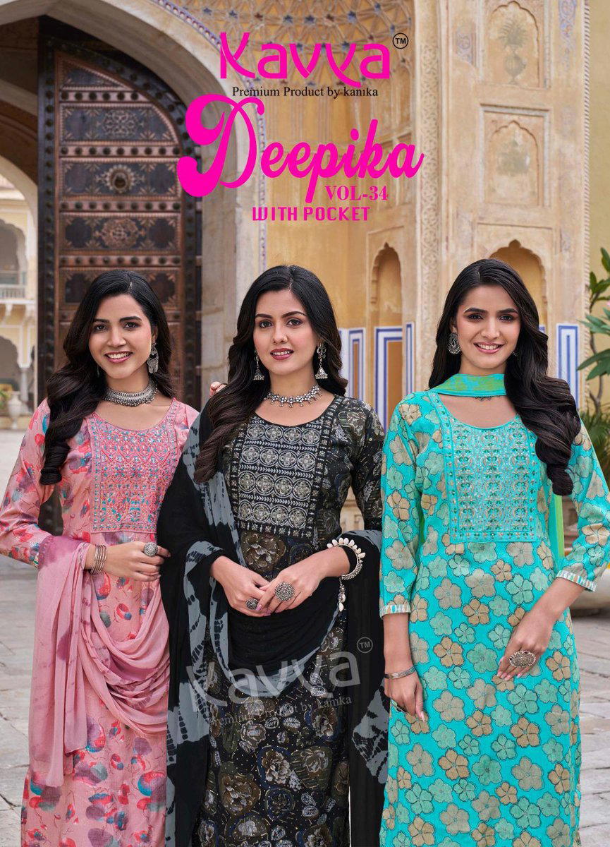 DEEPIKA VOL 34 BY KAVYA DESIGNER SALWAR SUIT WHOLESALER IN INDIA 1